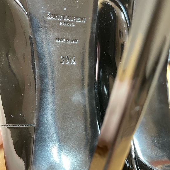 SAINT LAURENT classic Vitello Vernice  patent leather platform pumps sz 9 - Picture 7 of 7
